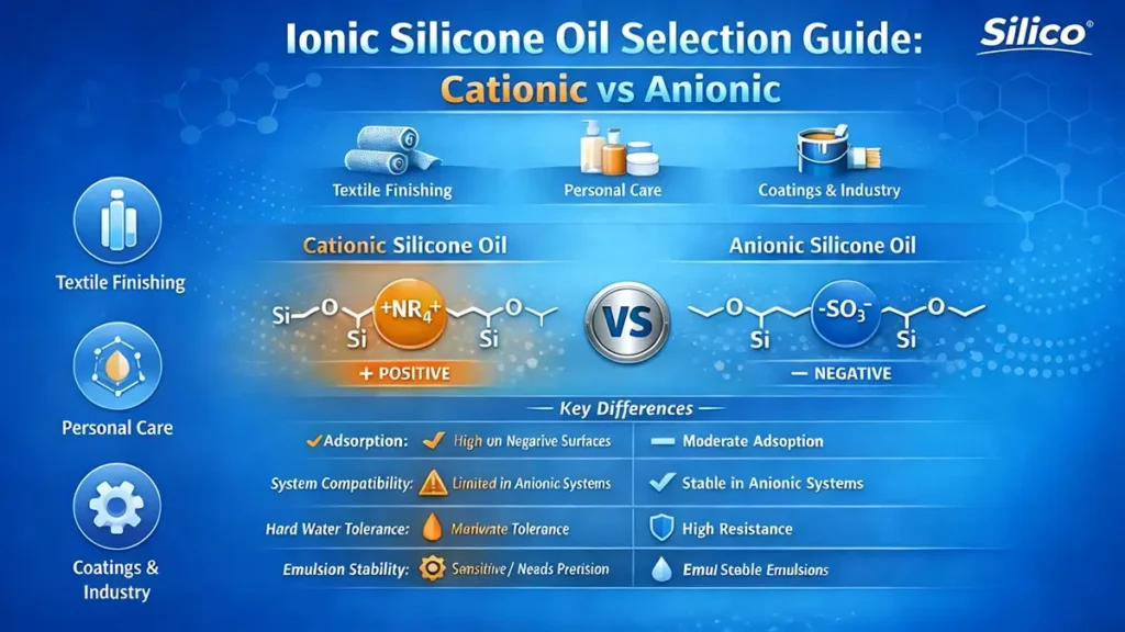 A Professional Comparison of Cationic and Anionic Silicone Fluids
